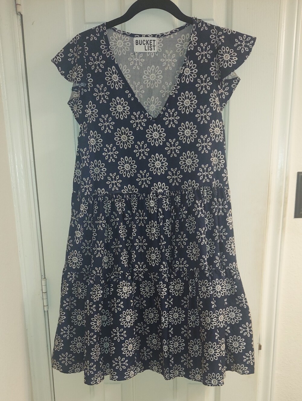 Bucket List Navy Floral Tiered Skirt